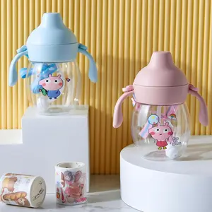 Botol Minum Duck Beak 280ML / Botol Minum BABY Kettle / Baby Kettle Training Cup / Gelas Bayi tali Panjang Gantung Leher / Botol Belajar Minum / Botol bayi 6 BULAN Putih Accessories