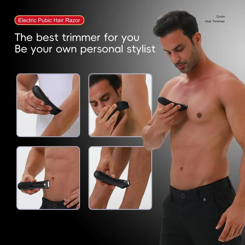 Electric Hair Trimmer, 1 Piece Waterproof Electric Body Trimmer for Precise Trimming, Ideal Personal Beauty Clippers Men Gift for Dad/boyfriend/husband, Clippers Men 8