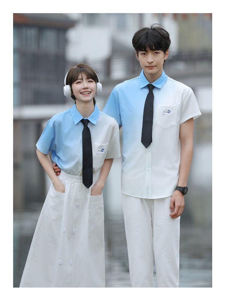 Product Introduction of Graduation Class Outfit Set - Trendy Gradient Color Short Sleeve Shirt |     School Uniform for Middle School Students, Performance & Recital |     Stylish Academic Wear (Boys & Girls) 5
