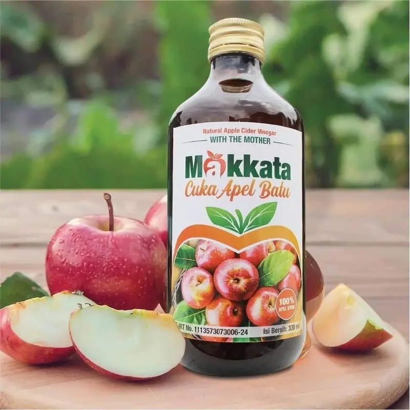 Makkata Cuka Apel Batu 330ml Original - Cuka Apel Untuk Kesehatan & Masakan - Mengatur Kadar Gula Darah - Halal Bebas Kolesterol Organik BPOM MD 011282000600047 3
