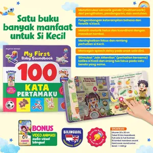 100 Kata Pertamaku Buku Bersuara My First Baby 100 Kata Pertamaku Soundbook smart  berbunyi suara bayi anak - Ziyadbooks Sound Book