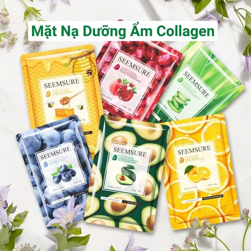 Mặt Nạ Trắng Da Collagen Mặt Nạ Dưỡng Ẩm Da Khô Bổ Sung Collagen Ngăn Ngừa Lão Hóa Giúp Da Căng  Mịn Màng