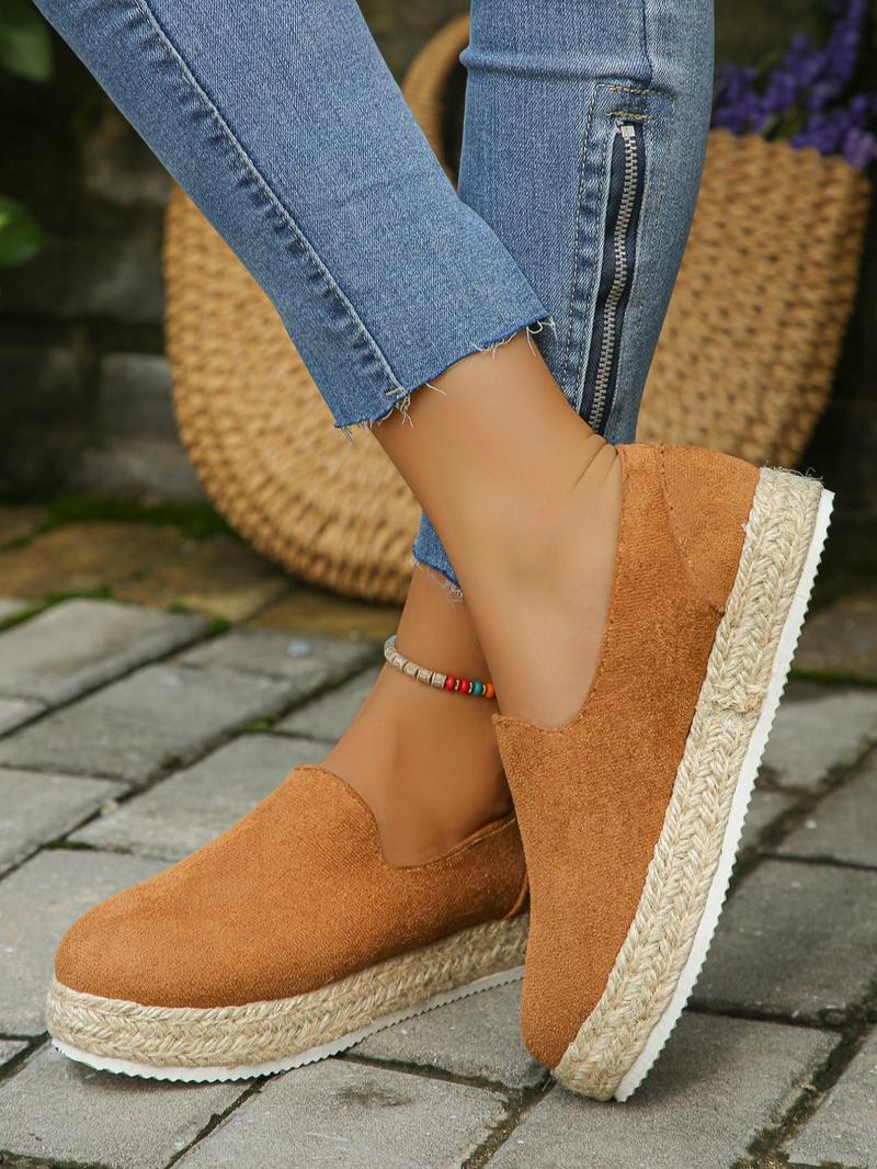 Product Introduction of Women's Simple Comfortable Slip on Flatform Shoes, Casual Round Toe Shoes for Summer, Lightweight Breathable Shoes for Daily Wear 14