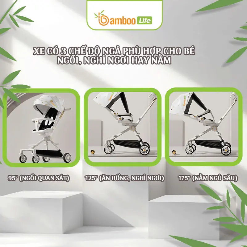 Xe đẩy gấp gọn cho bé Bamboo Life xe đẩy 2 chiều an toàn cho bé đa năng tiện dụng cho mẹ 5
