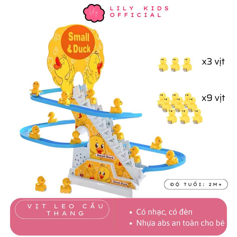 [3 Tầng] Đồ Chơi Cầu Trượt Vịt Vàng Leo Thang, vịt leo thang Có Nhạc, Có Đèn Cực Vui Tai Cho Bé Yêu