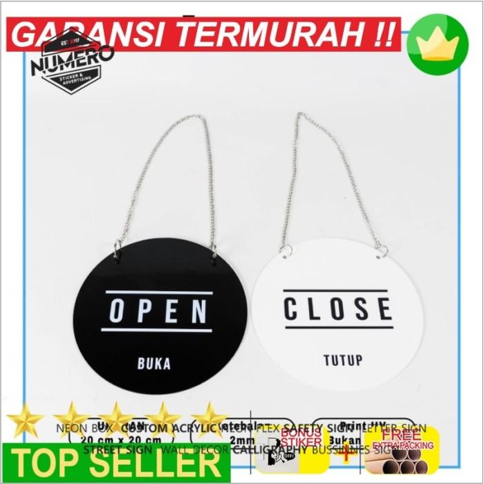 OPEN CLOSE AKRILIK SIGN/ BUKA TUTUP SIGN / SIGN SYSTEM Putih 20 cm 0
