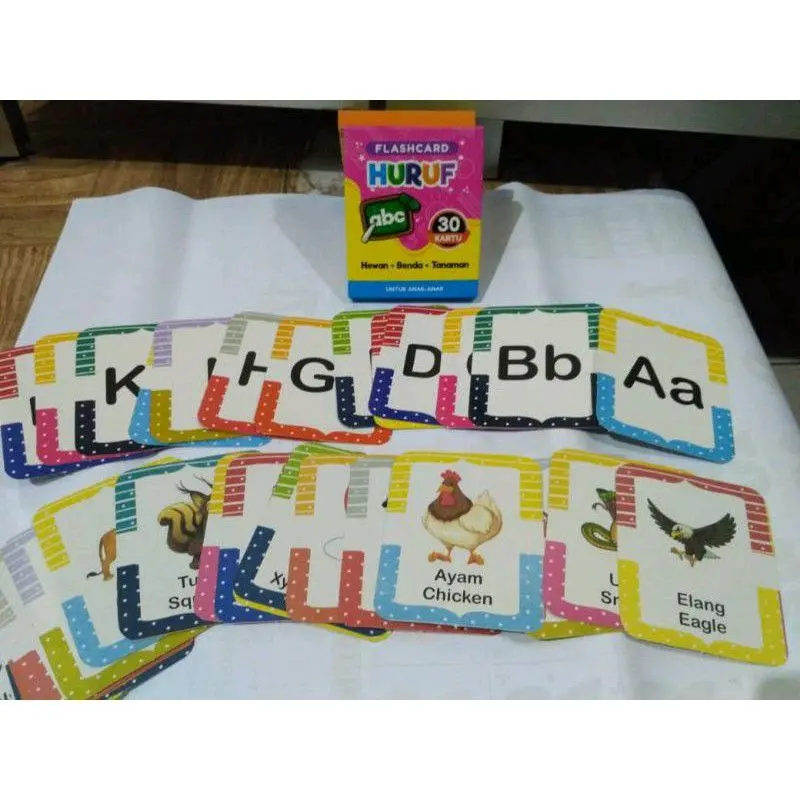 Flash Card Anak Isi 30 Kartu Mainan Kartu Huruf Angka Mainan Kartu Edukasi Anak 3