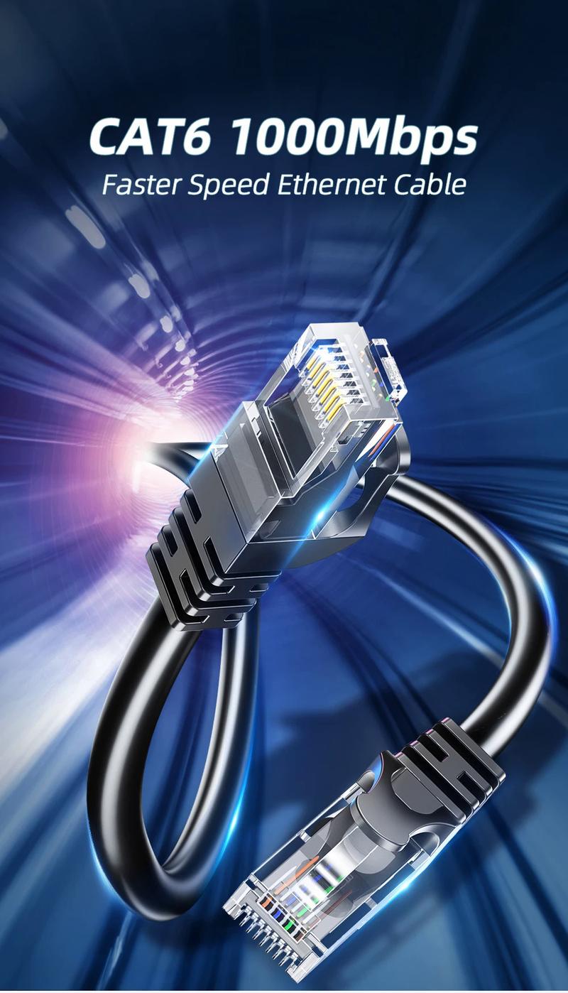 Product Introduction of Essager Ethernet Cable Cat6 Lan Cable 10m UTP Cat 6 RJ 45 Splitter Network Cable RJ45 Twisted Pair Patch Cord for Laptop Router 2