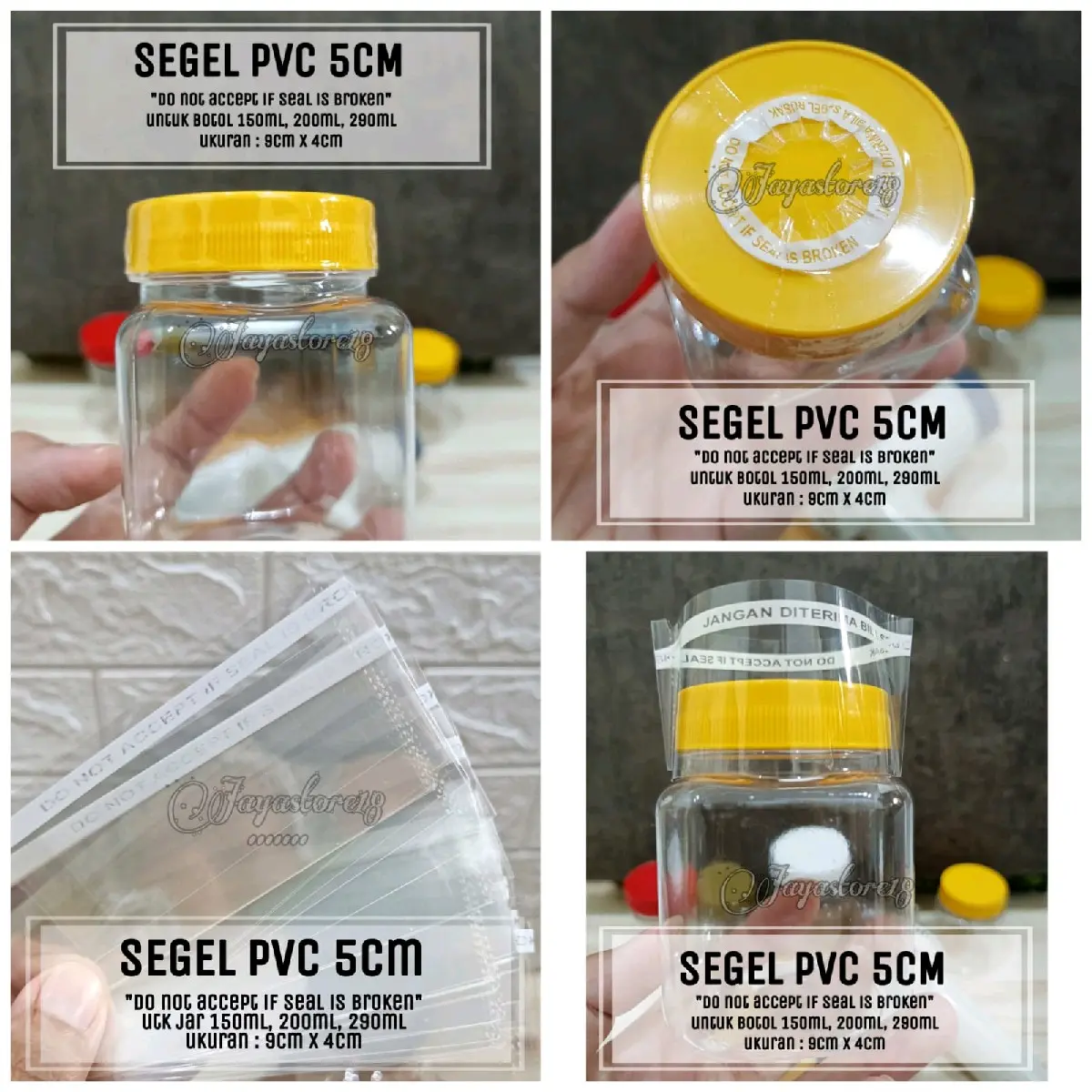 1PACK SEGEL BOTOL PLASTIK PVC botol sambal jar toples diameter 5cm 5.5cm 150ml 200ml 290ml, segel pvc murah GROSIR TOPLES BOTOL LANGSUNG PABRIK BOTOL TOPLES  jayastore18