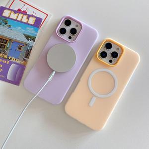 Compatible Magnetic Jelly Case iPhone 16 Pro Max iPhone 15 Shockproof 14/13 Two-in-One 12/11 New HA588-07 Accessory gela case