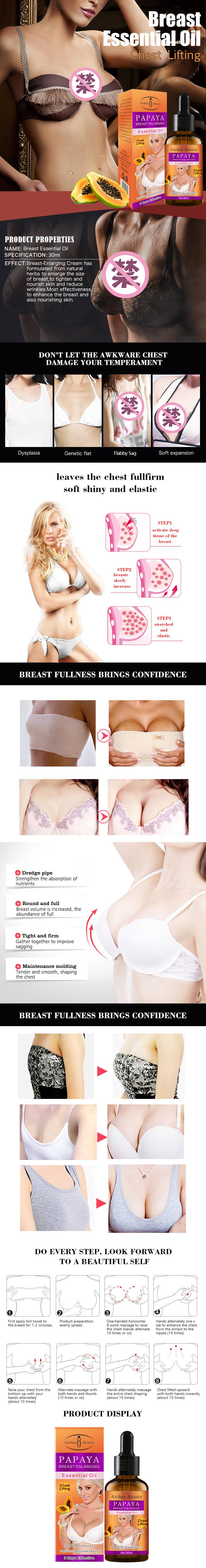 Product Introduction of Papaya Breast Firming Oil| Hydrates & Lifts| Heating Massage Oil for Fuller, Firmer Bust Breast Enlargement Essential Oil Cream Breast Firming and Lifting Cream 0