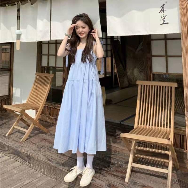 (COD) Dress Wanita Midi Tied Dress Murah 2