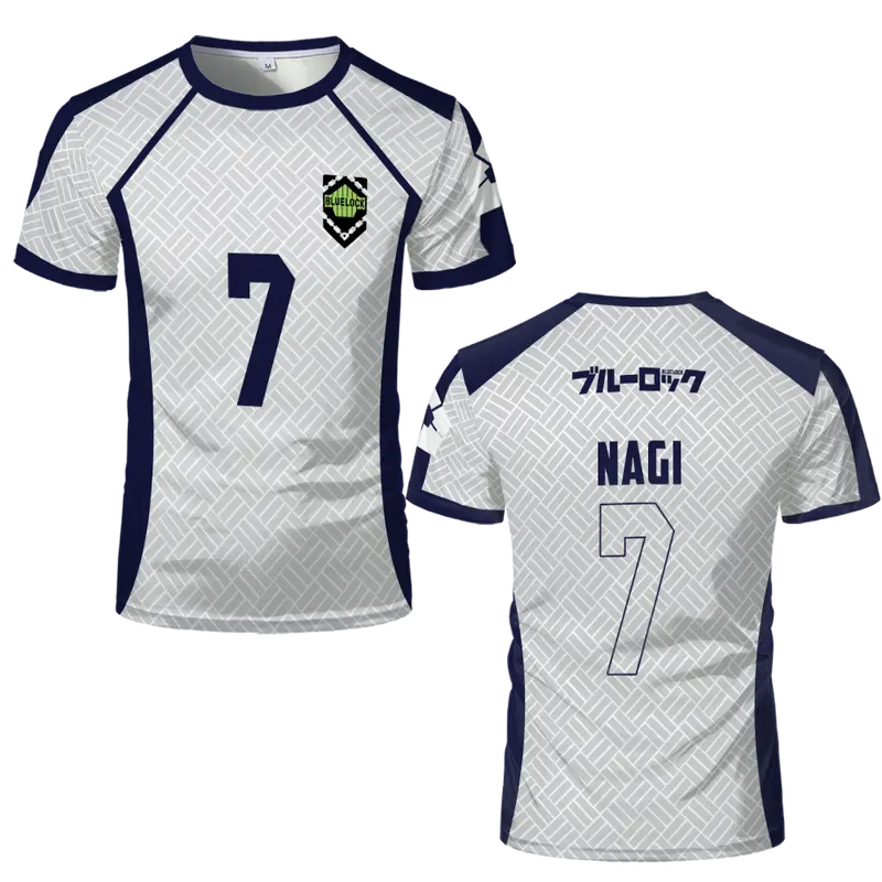 Áo thun nam Blue Lock Anime Nagi thoáng khí nhanh khô thể thao Áo thun cho trẻ em Áo bóng đá Áo thun 1