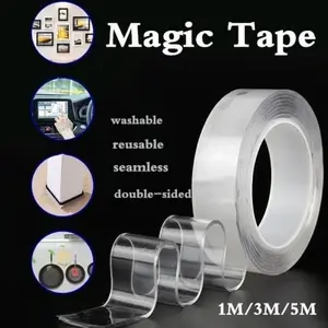 Nano 30mm x 1m Double Tape Bening Tahan Air Acrylic Washable Isolatip Bening
