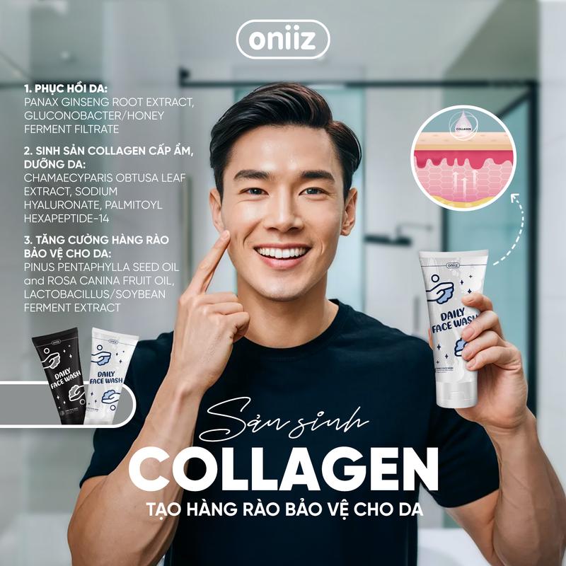 Product Introduction of Oniiz Boy | Sữa rửa mặt Daily Face Wash than gỗ sồi, bùn khoáng Oniiz làm sạch bụi bẩn, dầu thừa ngừa mụn cho da 100ml 11