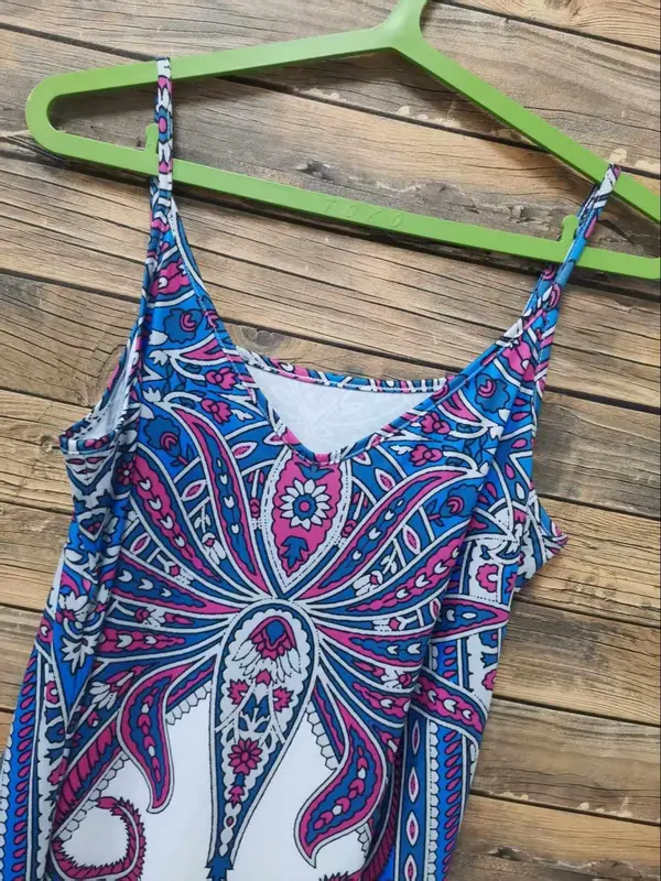 Women's Paisley Print Cami Dress, Elegant Sleeveless Maxi Dress for Party Holiday Vacation, Ladies Summer Clothes 5