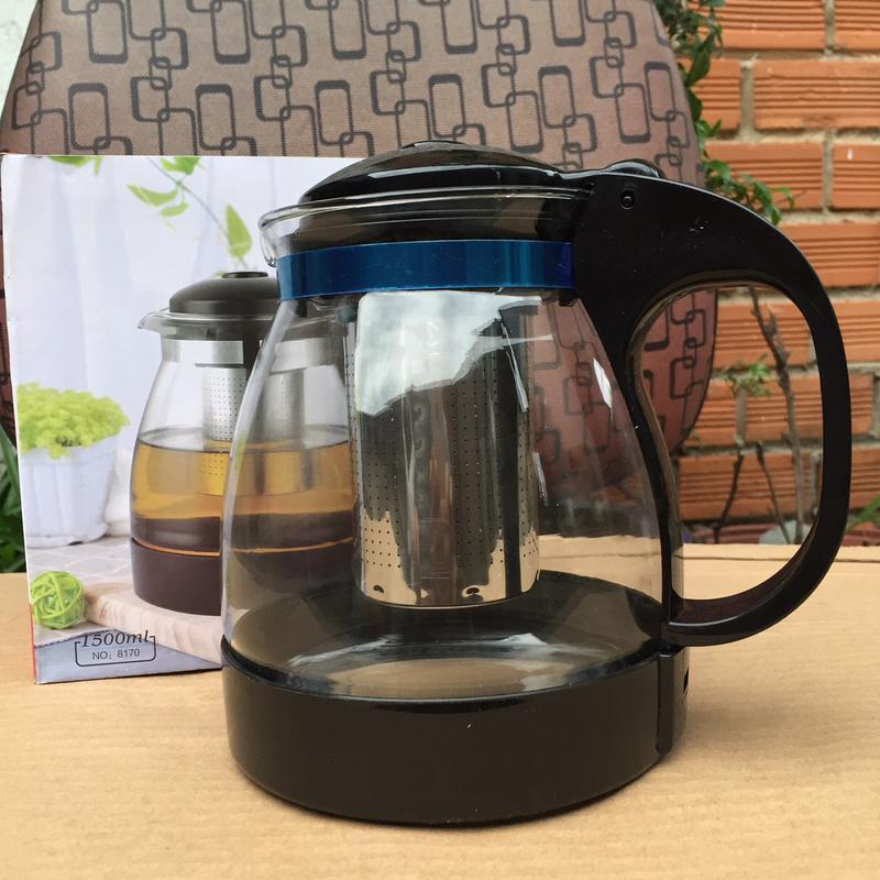 Bình Thủy Tinh Pha Trà 1300ml Sang Trọng – Có Lọc Inox Chống Cặn