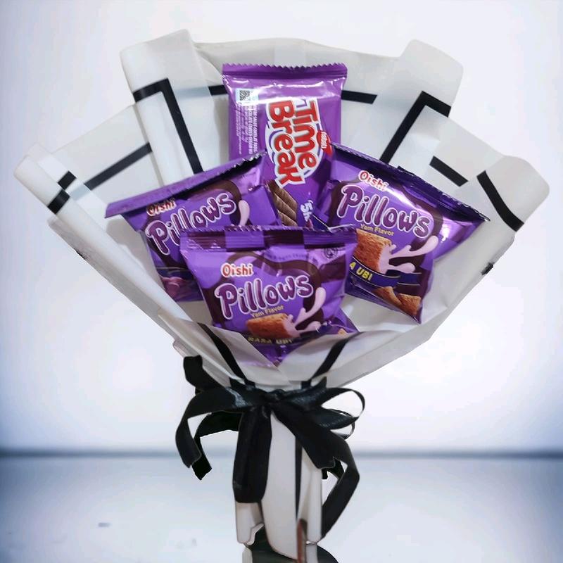 buket mini time break pillow 3 rasa ubi Hadiah Gift Makanan 3