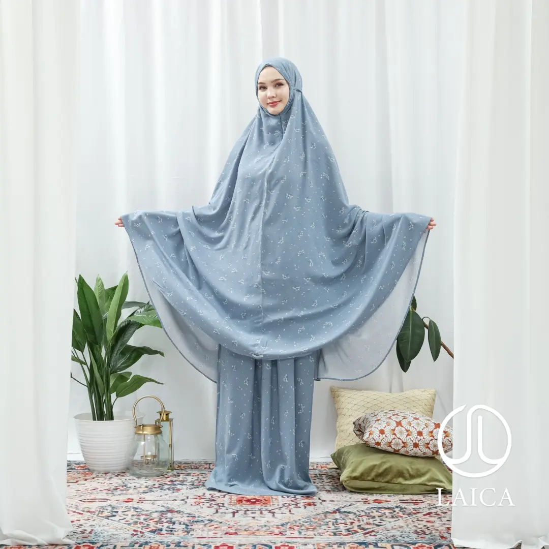 Mukena Laica Rayon Ammi 2in1 All Size Atasan Bawahan Cantik Fit Panjang Muslim Motif Dewasa