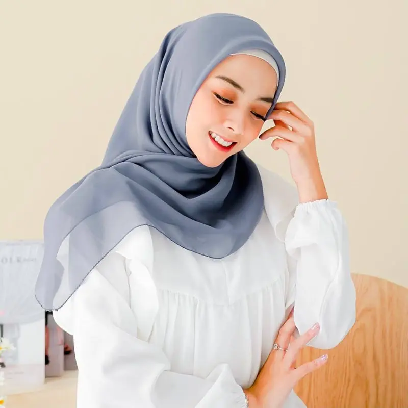 PARIS PLAIN PREMIUM HIJAB SEGI EMPAT VOAL ANTI LETOY BY ALKHOEROT HIJAB Square Nyaman Muslim
