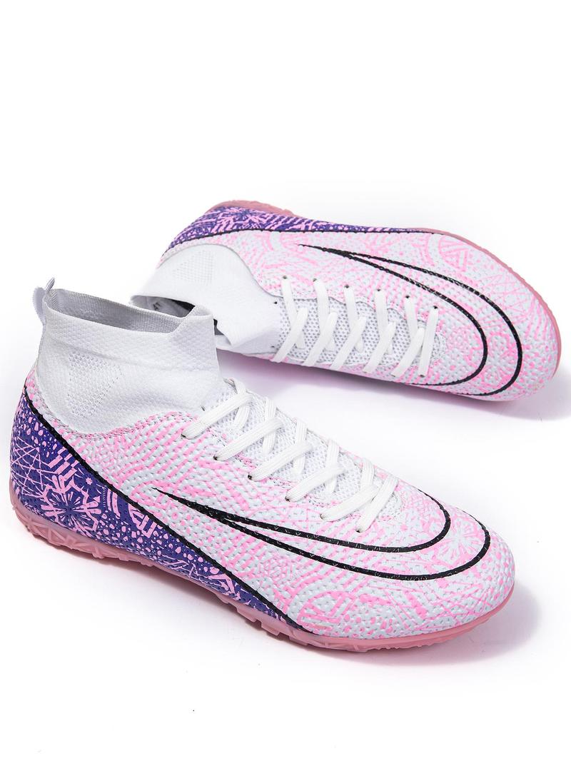 Product Introduction of Men's Sporty Lace Up Soccer Shoes, Comfortable Breathable High Top Football Shoes, Professional Training Shoes for All Seasons 9