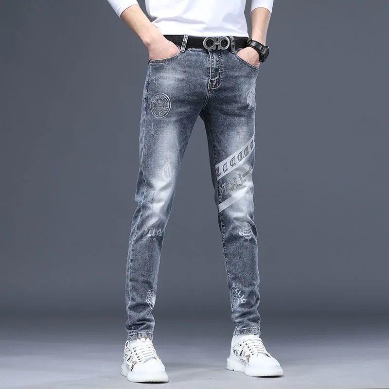 Product Introduction of Quần Dài Denim, Thời Trang Cao Cấp Của Nam Giới, In Hình Kim Cương Giả, Mỏng Vừa Vặn, Mỏng Vừa Vặn, Hàng Mới Về Thu Đông, Quần Dễ Phối Đồ Cho Nam Giới 16