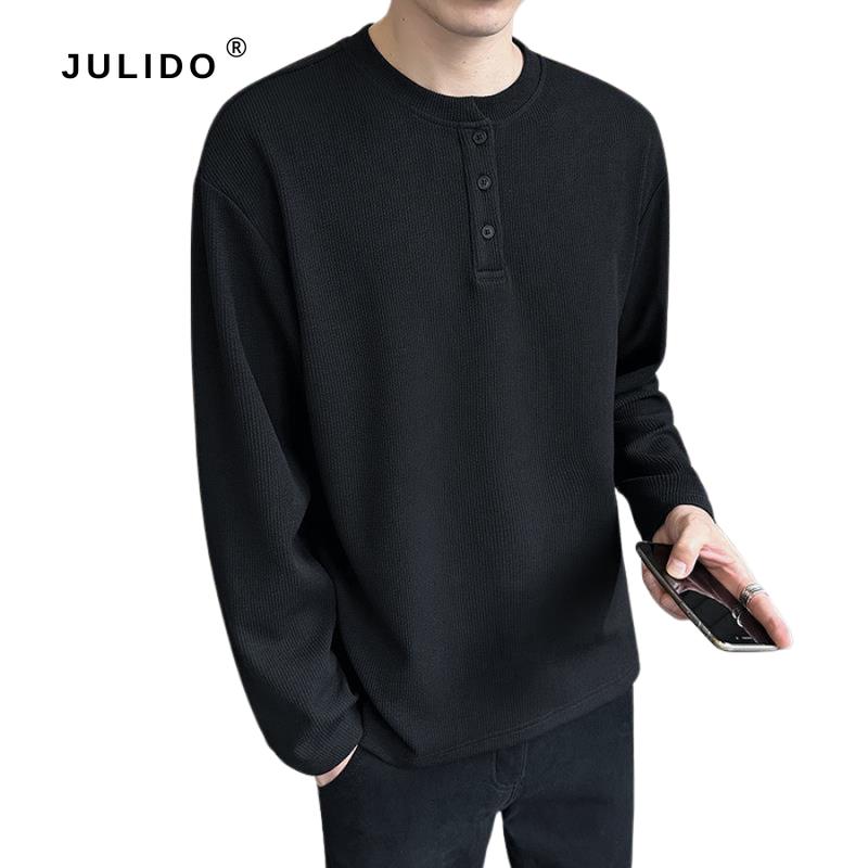 Áo thun tăm nam dài tay cổ Henley 3 cúc - JULIDO 2