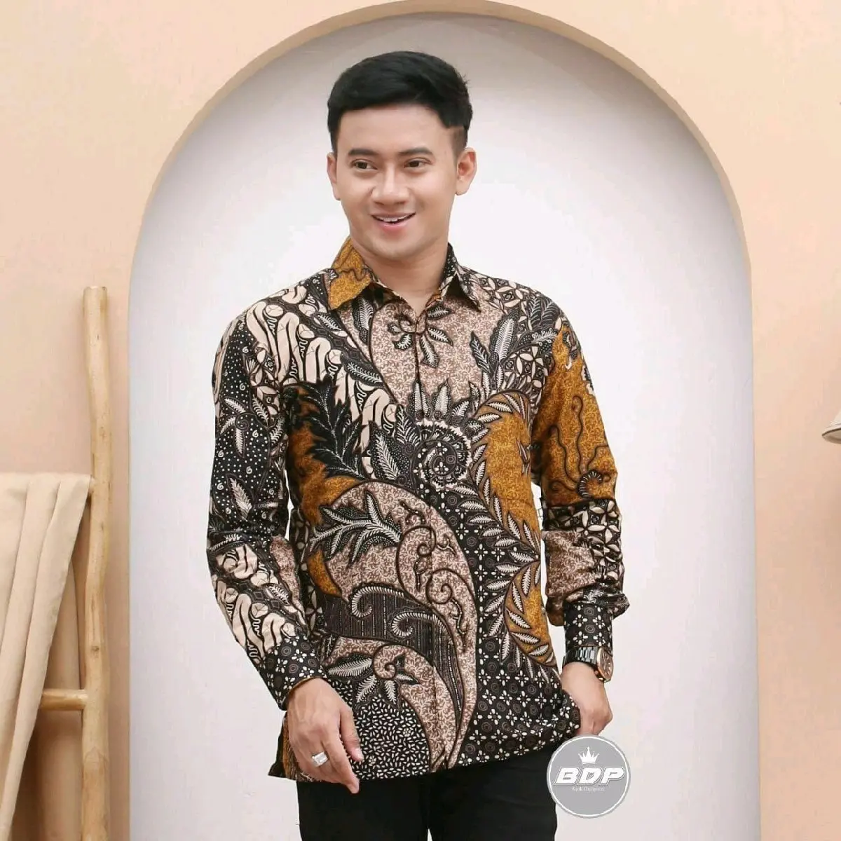 KEMEJA BATIK PRIA LENGAN PANJANG MOTIF KATE KUNYIT BAHAN KATUN SIZE M L XL XXL Pekalongan