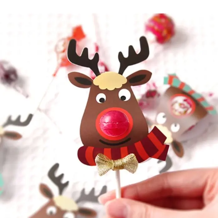 baru Reindeer Christmas Lollipop Holder / Hiasan Permen Natal