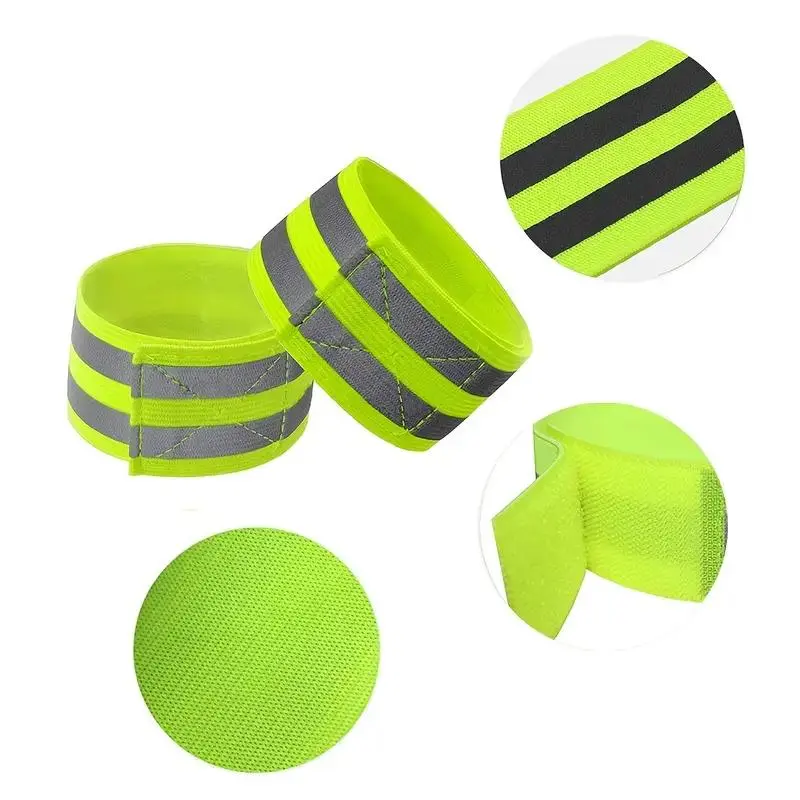 High Visibility Safety Reflective Belt, 5 Counts/set Wristband & Ankle Tape, Reflective Belt for Night Walking, Cycling & Running