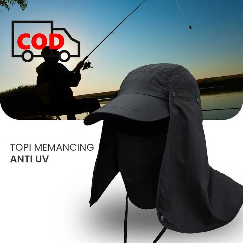 Topi Memancing Mancing Ikan Dengan Penutup Leher Anti Panas UV Matahari Model Tentara Jepang Pelindung Kepala Outdoor Hiking Climbing Fishing Hat Kerja Proyek 1