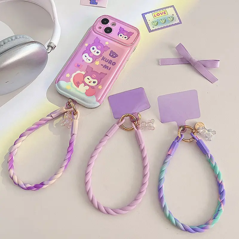 Cute Luminous Bear Phone Straps Lanyard Cute Sport Lanyards Fashion Long Mobile Phone Rope Pendant For Phone Silicone Strap Protection Smartphone