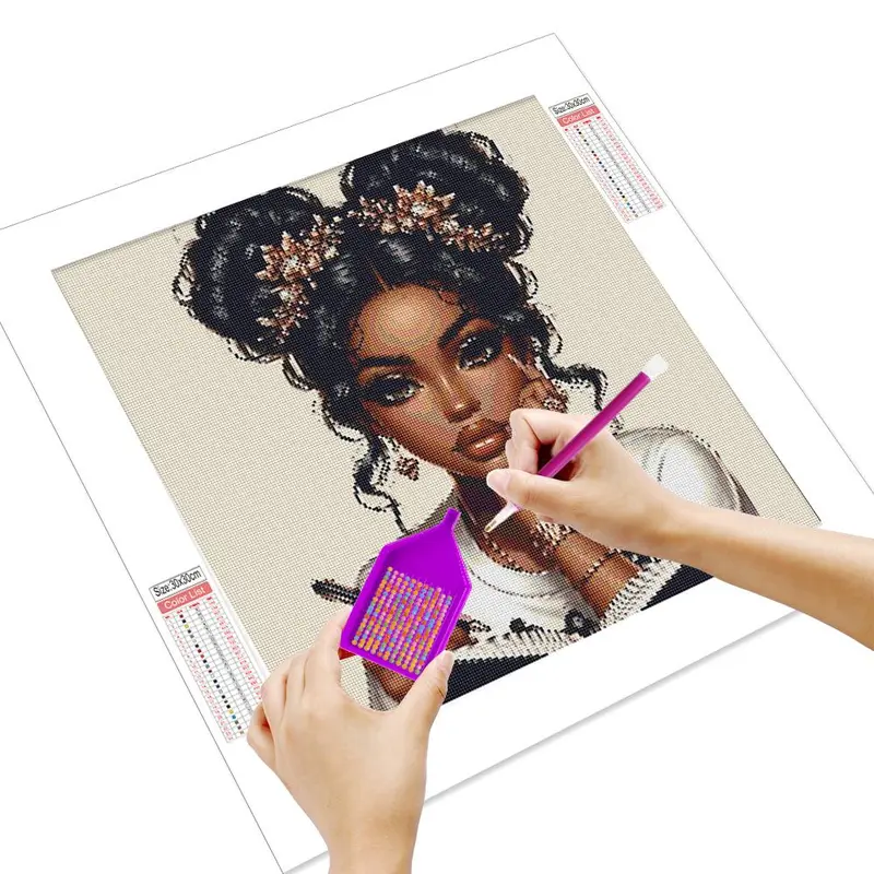 Women Portrait Book Scenery 5D DIY Diamond Arts Colorful Painting Kit without Frame, Full Round Diamond Home Living Room Art Craft 2