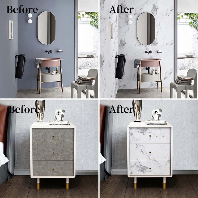 Product Introduction of Self adhesive ceramic tile stickers, stove countertop furniture renovation oil resistant posts matte marble stickers kitchen terrazzo film ceramic tile waterproof imitation stone rock board wallpaper wallpaper cabinet thickness kitchen waterproof marble 6