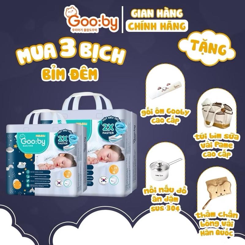   Chọn quà   Combo 3 bịch bỉm dán  quần Gooby đêm premium đủ size từ 3-25kg cho bé tả  goody 