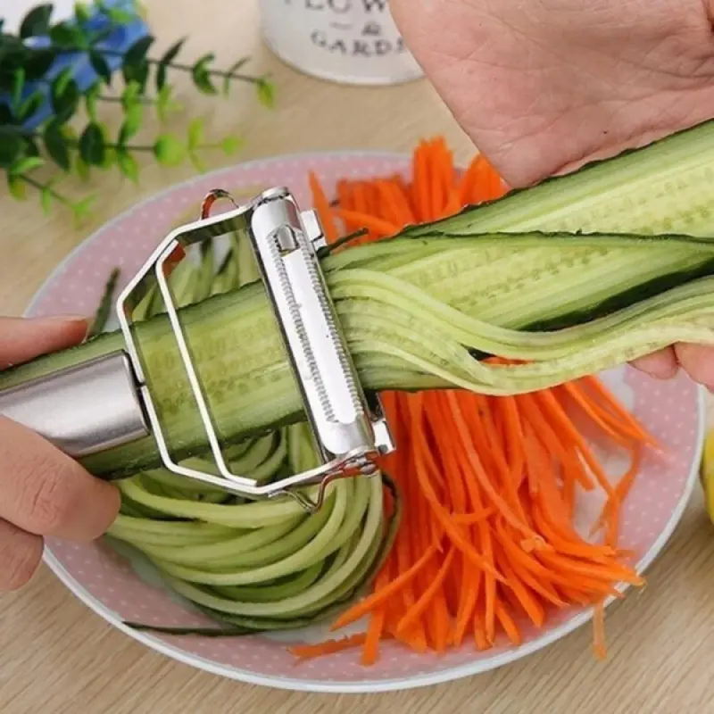 Stainless Steel Vegetable Peeler, 1 Count Manual Vegetable Fruit Carrot Peeler, Multifunctional Kitchen Gadgets for Potato, Carrot, Cucumber, Utensils 3