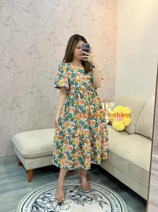 Delivia - Midi Dress Sanetta Crincle 5301-6