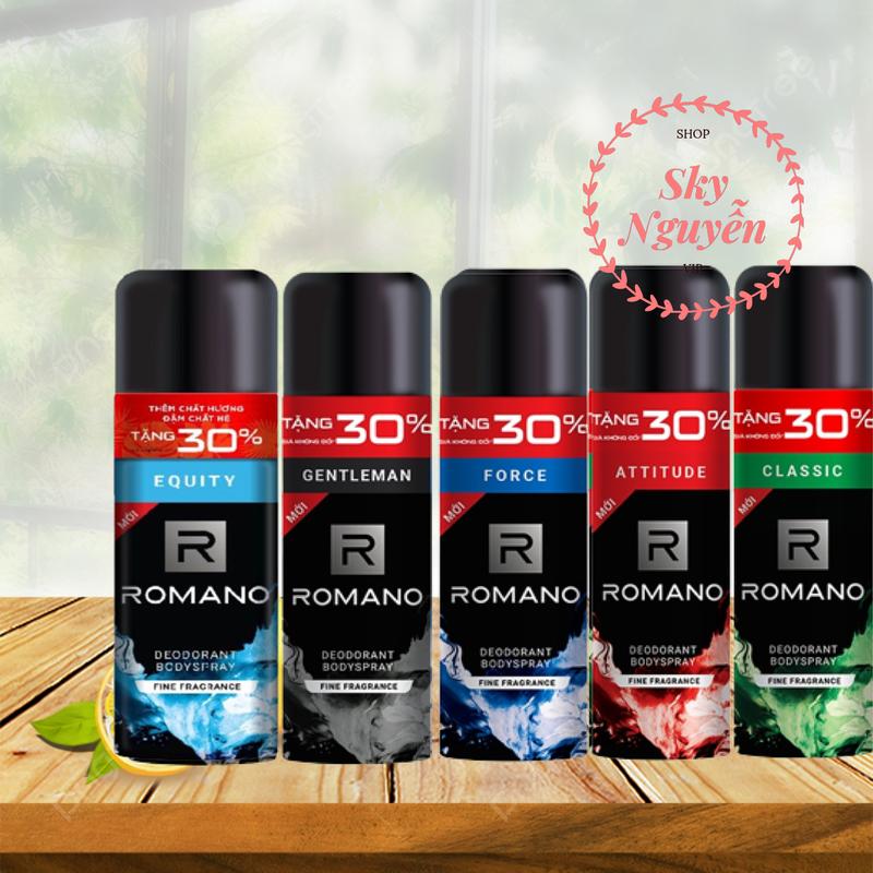 (Tặng 30%) Xịt Khử Mùi Romano Equity/Classic/Force/Attitude/Gentleman 195ml