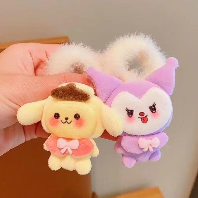 Dây Buộc Tóc, Chất Liệu Nhồi Bông Thích Hợp Cho Bé Gái Và Trẻ Em, Thiết Kế Dopamine, Có Cinnamon Babycinnamoroll, Kiểu Tóc Cho Bé Gái Mới Women 5