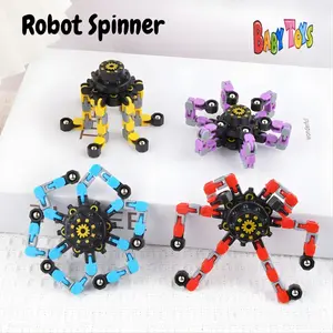 BabyToys Mainan Fidget Spinner Robot 2 in 1 Berubah Laki Laki Deformation Kid Toys Berputar SNI
