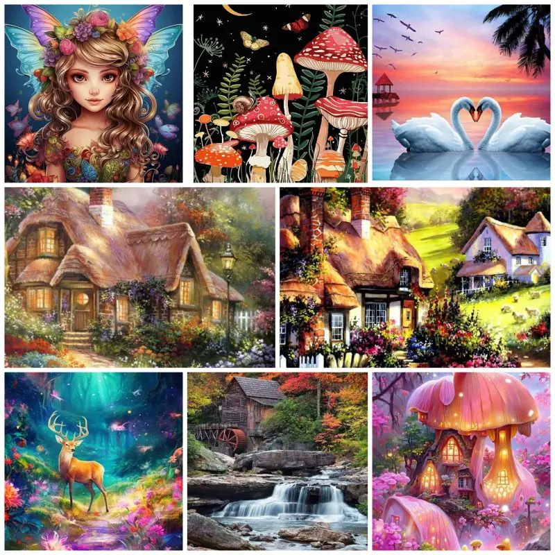 [DISKON] Terbaru Mainan Edukatif DIY Full Drill Square Diamond Painting Cross Stitch 30x40CM 0