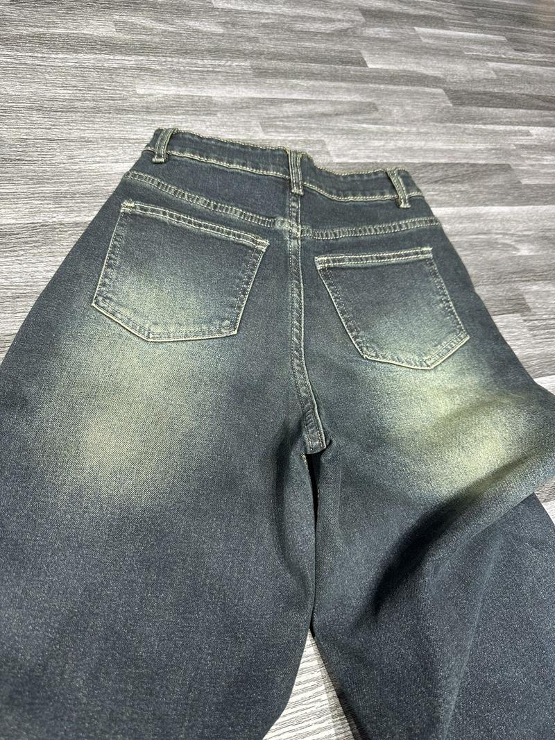 Product Introduction of Quần jeans ống suông màu xanh bụi chất QS01 4