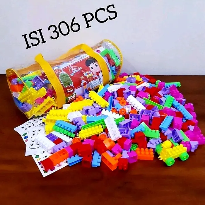 Mainan Block Isi 306 Pcs Edukatif Brick Balok Susun Anak Laki Laki Perempuan