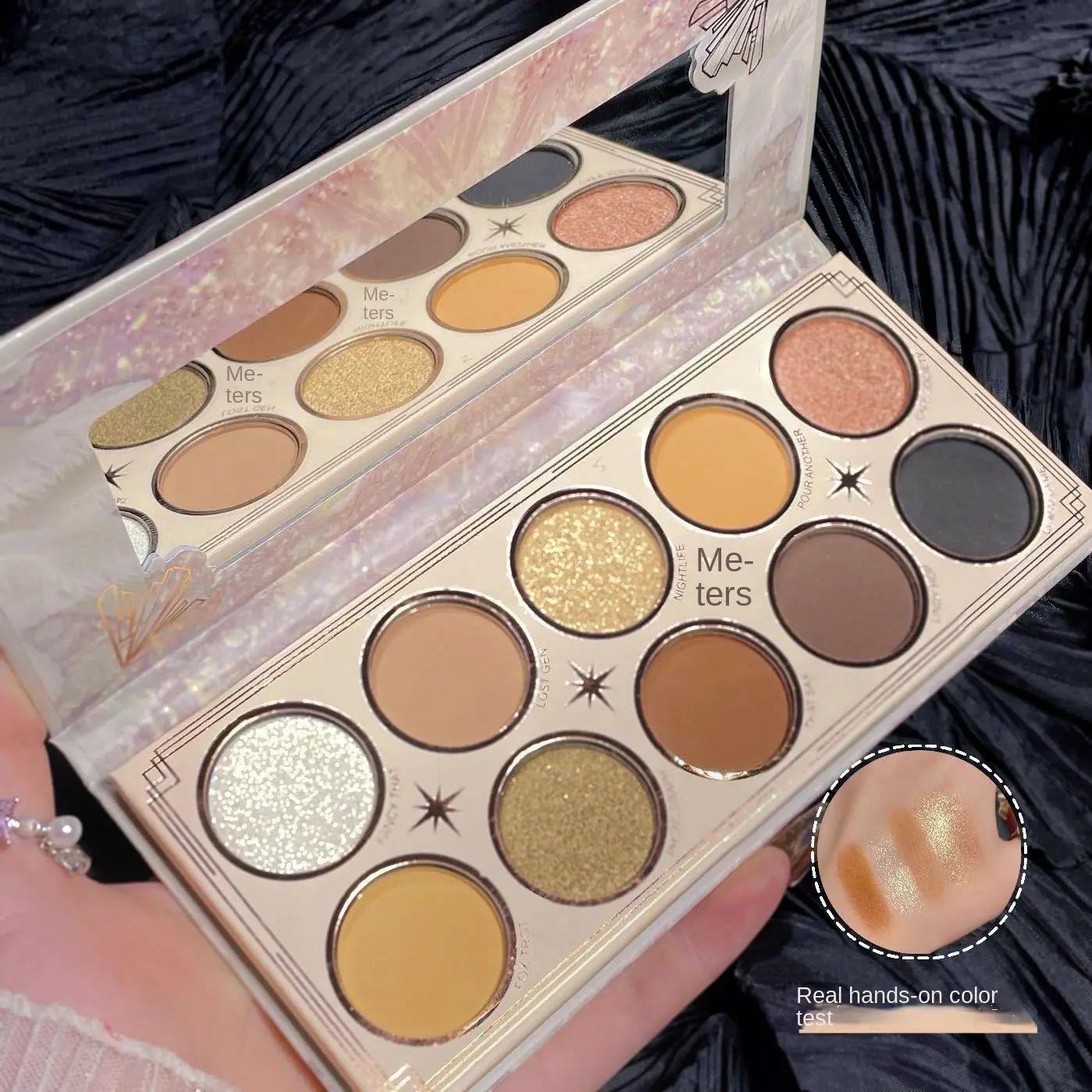 lipstick  cosmeticMuge Leen ~ Rich Gold Ten Color Eyeshadow Palette Shimmer Matte Flash Niche Earth Color Students Cheap Makeup