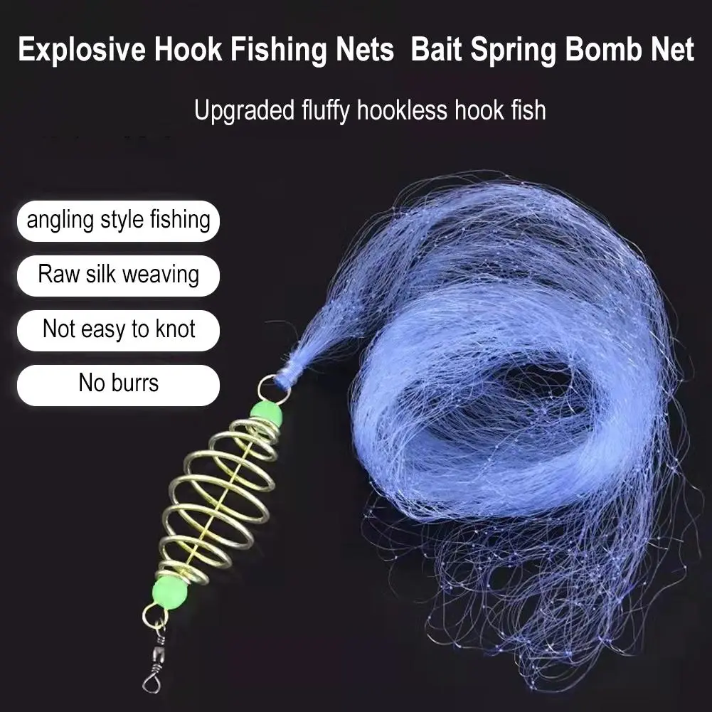 Lưới Câu Cá Có Móc, Bán Chạy, Lưới Bom Lò Xo Mồi, Nhiều Gill, Lưới Phát Sáng, Dụng Cụ Cho Mồi, K4X5