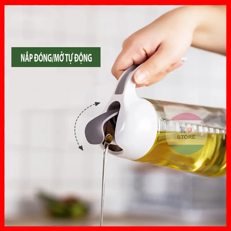 Chai đựng dầu ăn, bình đựng dầu ăn nước mắm xì dầu tự động đóng mở nắp 0