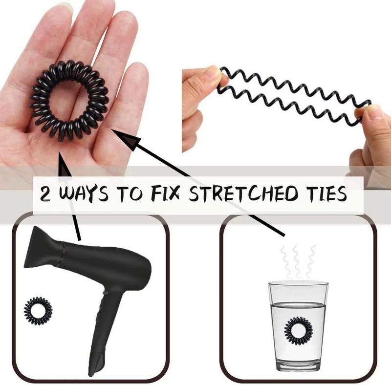 Product Introduction of Dây Buộc Tóc Xoắn Ốc, Cỡ Lớn (43mm), Có 10 / 20 / 30 Cái, Dây Buộc Tóc Xoắn Ốc, Dây Buộc Tóc Cuộn, Kiểu Bobbles Dây Điện Thoại, Giữ Chắc Chắn Không Dấu Vết, Không Thấm Nước 8
