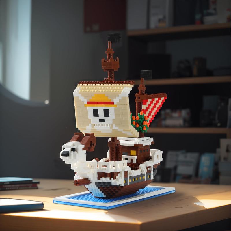 HI-REEKE Anime 1 Piece Luffy Going Marry Pirate Boat Building Set ...
