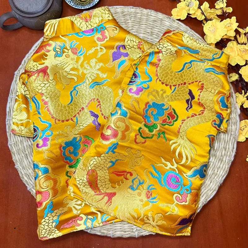 Áo Dài Gấm Tết Cho Chó Mèo ( Không Có Quần ) 1