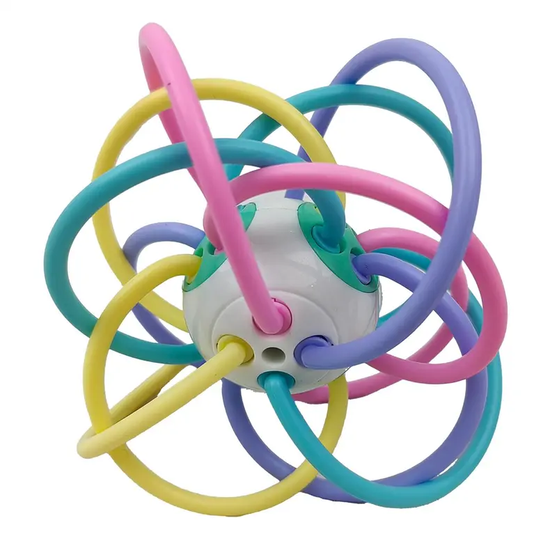Random Color Baby Teething Manhattan Ball, Safe Colorful Baby Soothing Teether Ball, Colorful Baby Teething Toy, Newborn Teether, Infant Tactile Training Teething Toy Ball 4